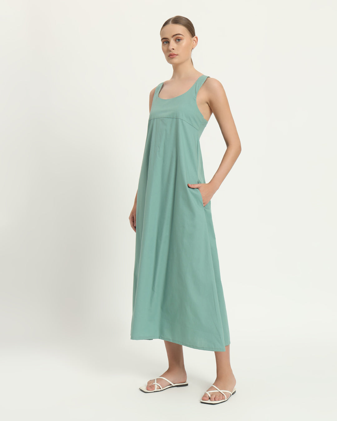 The Magdala Mint Cotton Dress