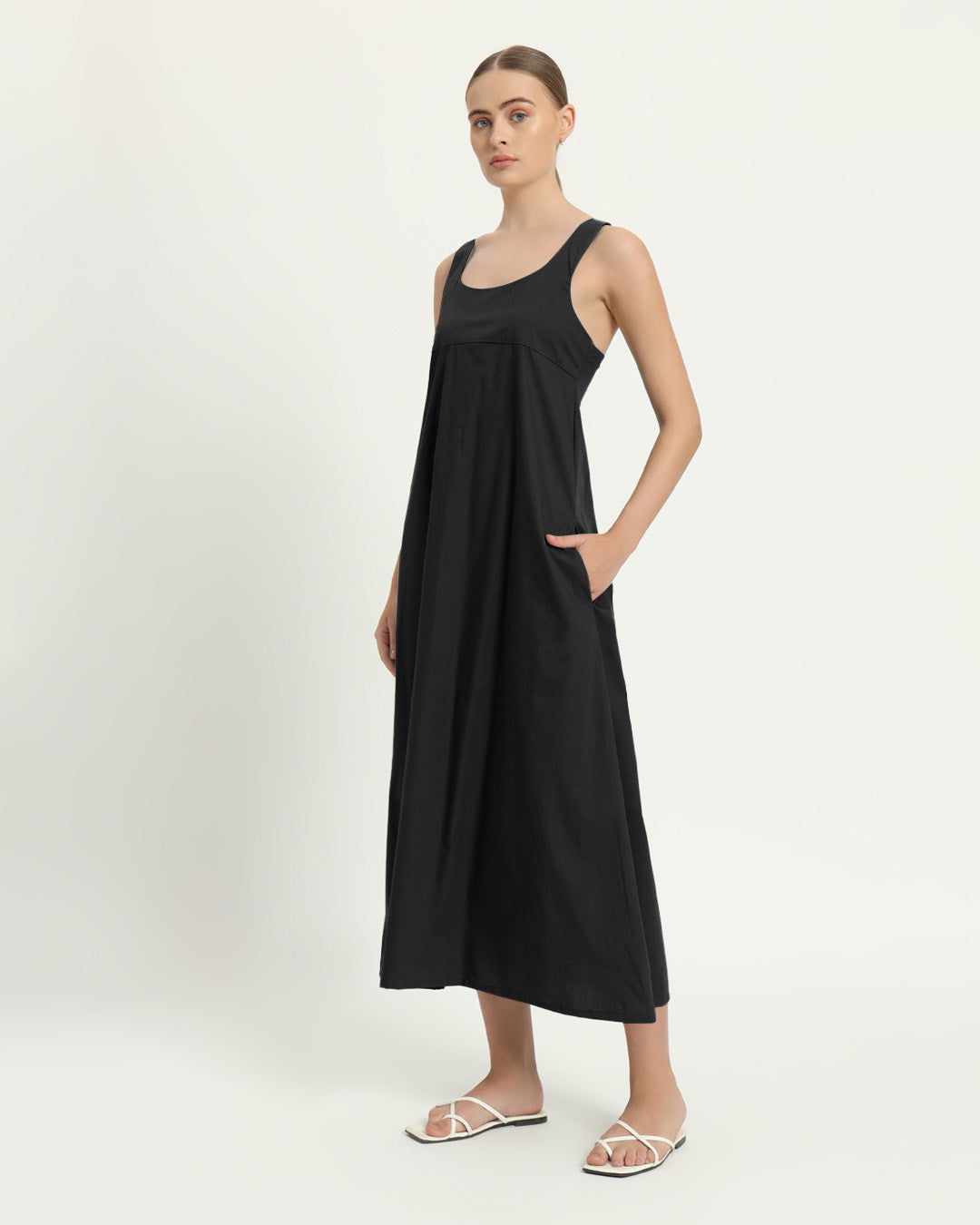 The Magdala Noir Cotton Dress