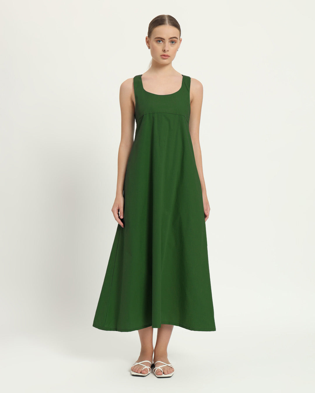 The Magdala Emerald Cotton Dress