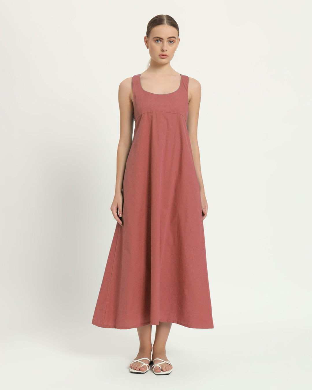 The Magdala Ivory Pink Cotton Dress