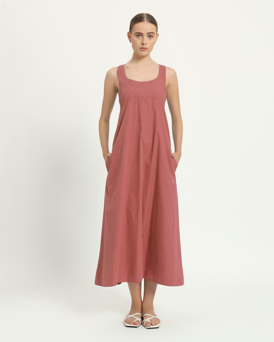 The Magdala Ivory Pink Cotton Dress