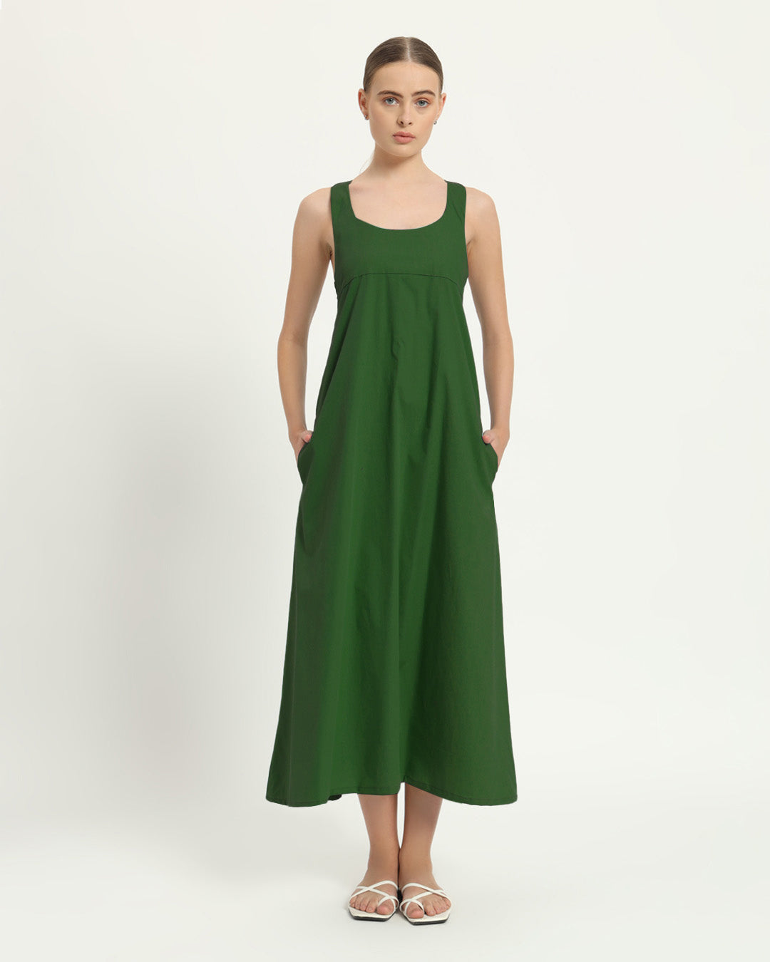 The Magdala Emerald Cotton Dress