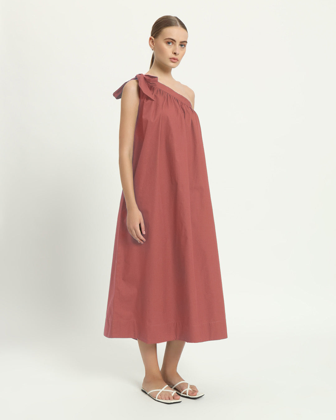 The Strehla Ivory Pink Cotton Dress