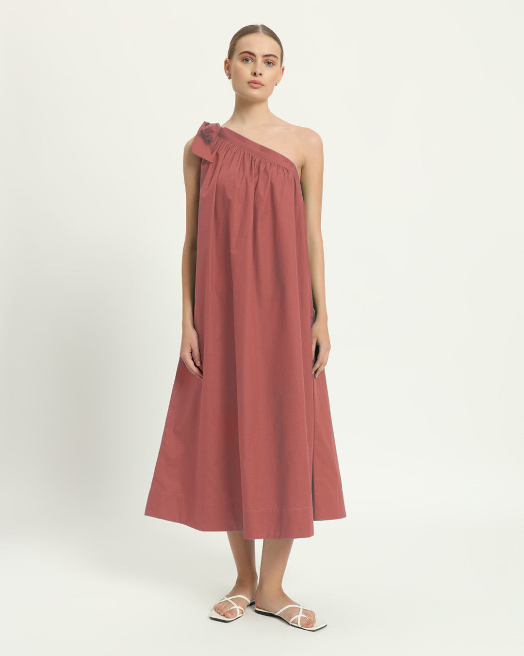 The Strehla Ivory Pink Cotton Dress