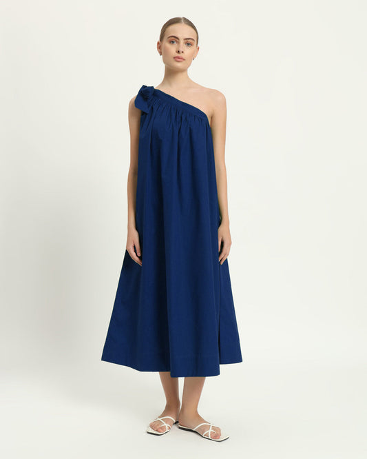 The Strehla Cobalt Cotton Dress