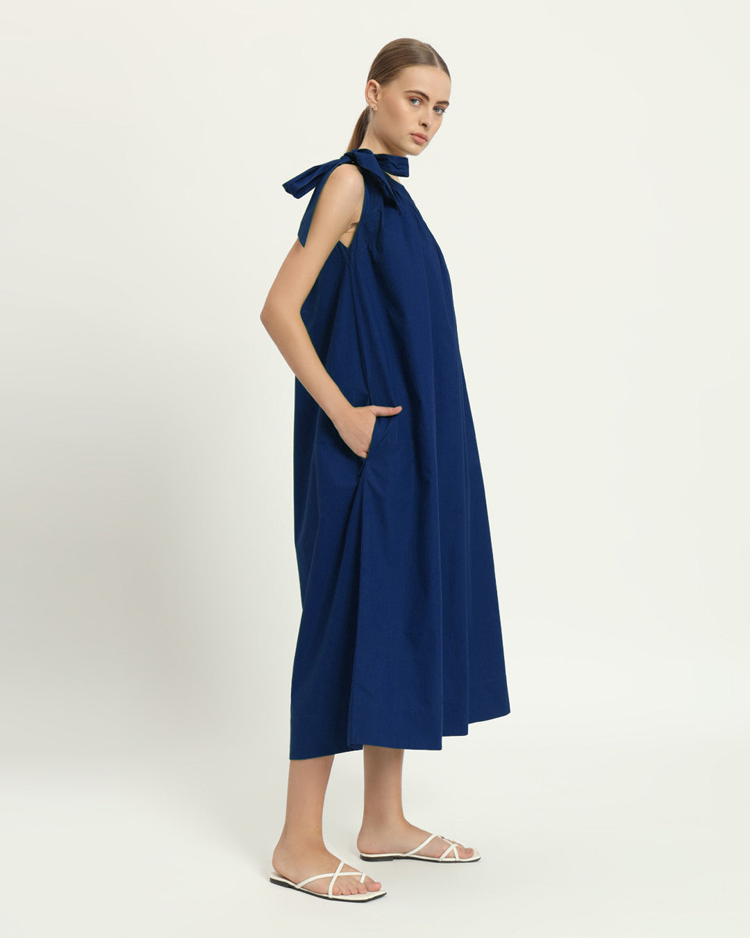 The Strehla Cobalt Cotton Dress