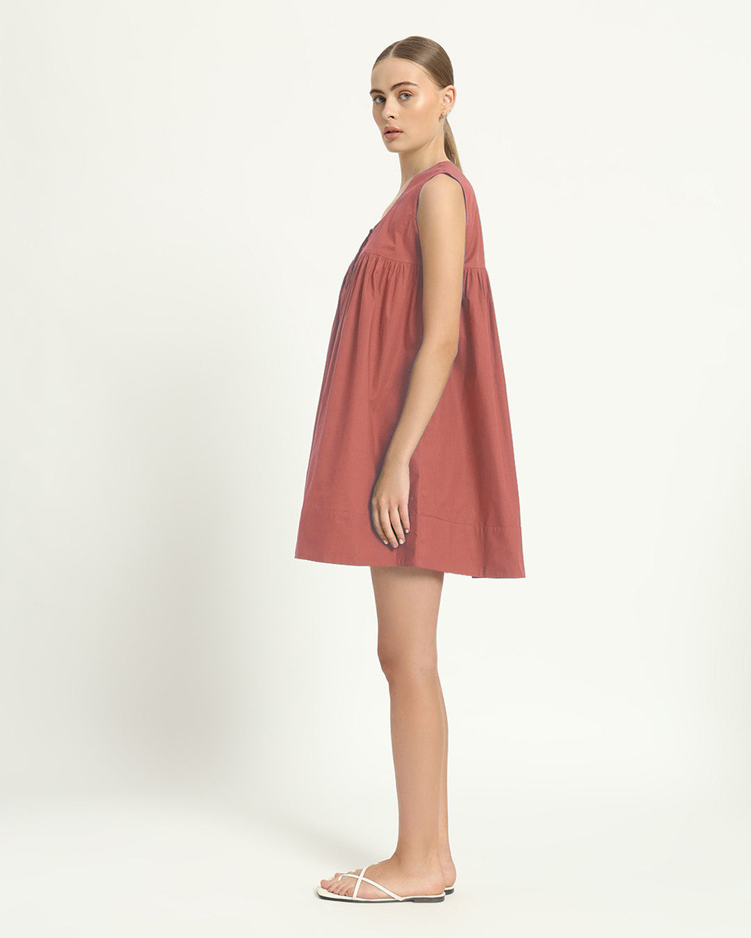 The Jois Ivory Pink Cotton Dress