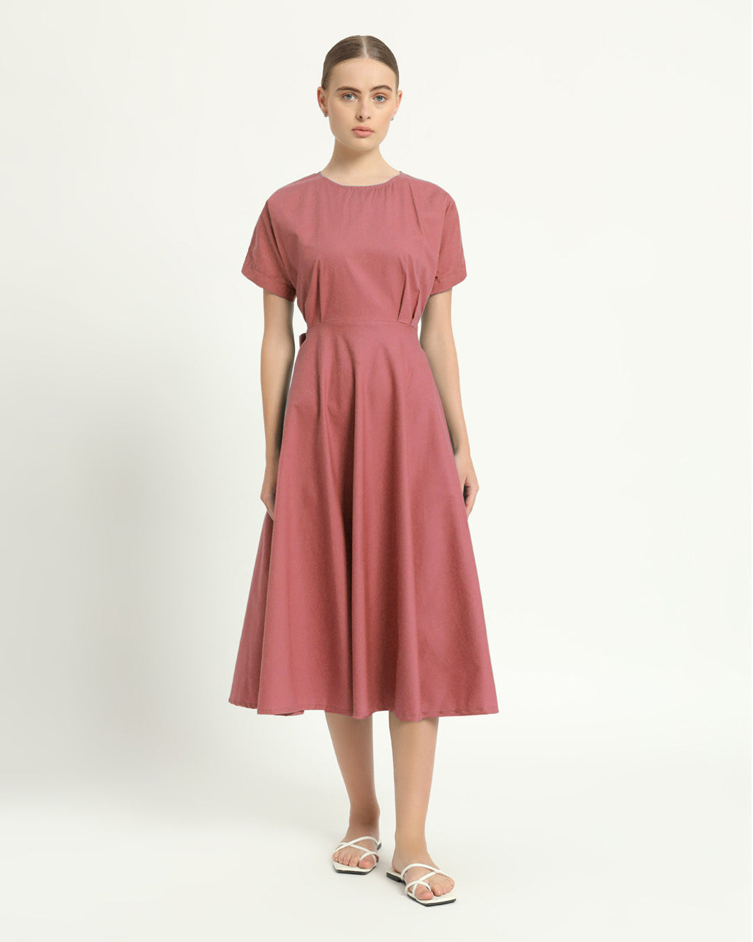 The Griffen Ivory Pink Cotton Dress