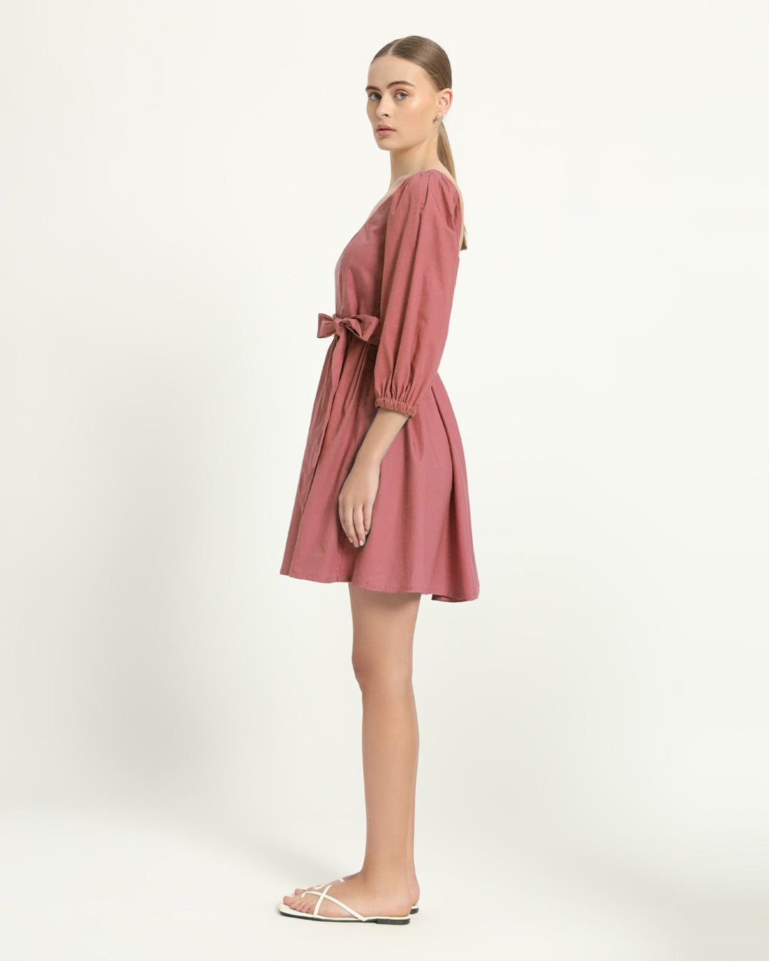 The Winklern Ivory Pink Cotton Dress