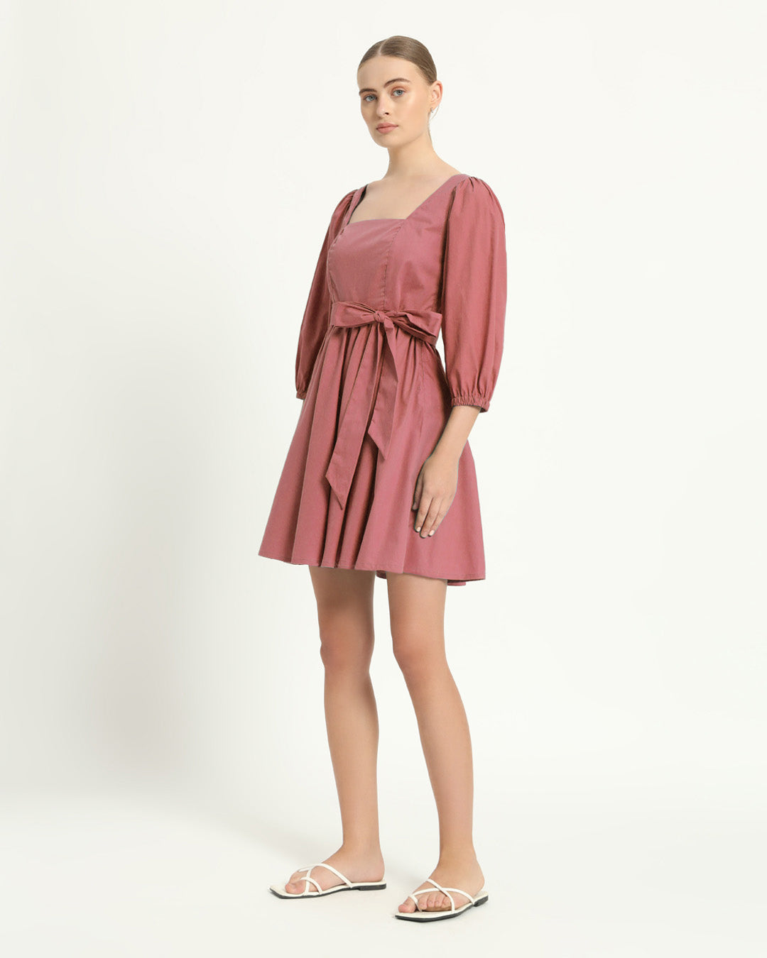 The Winklern Ivory Pink Cotton Dress