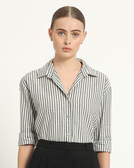 Monochrome Stripe Formal Shirt