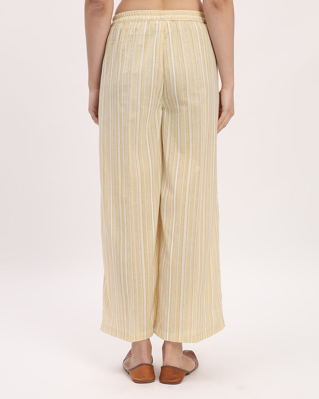 Yellow Chic Lines Printed Wide Pants
