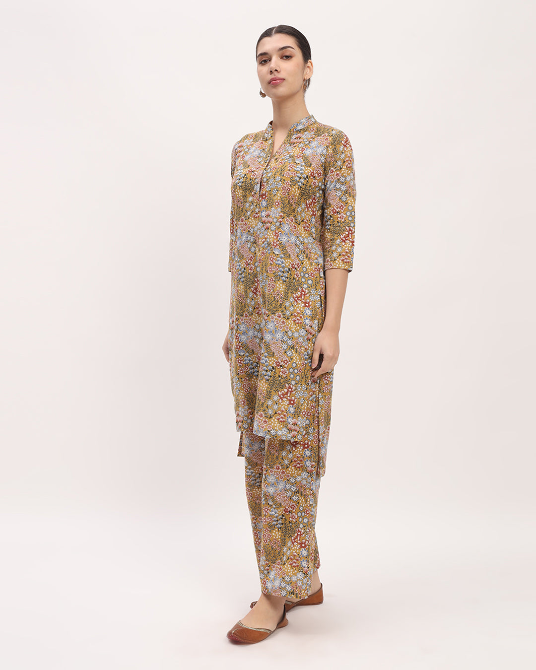 Nutshell High-Low Printed Kurta (Without Bottoms)
