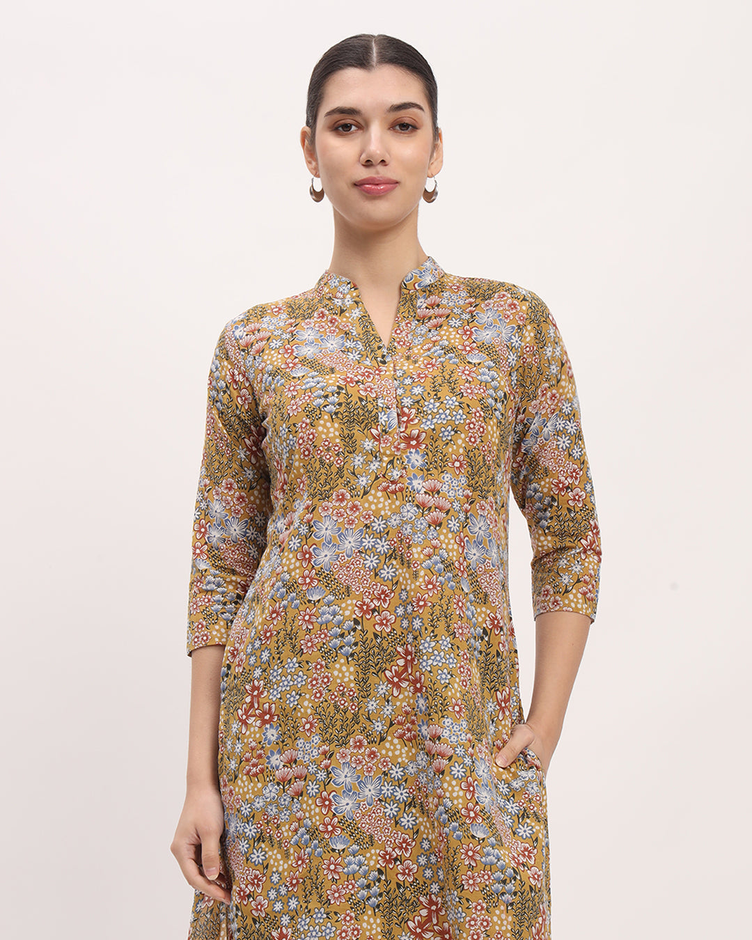 Nutshell High-Low Printed Kurta (Without Bottoms)