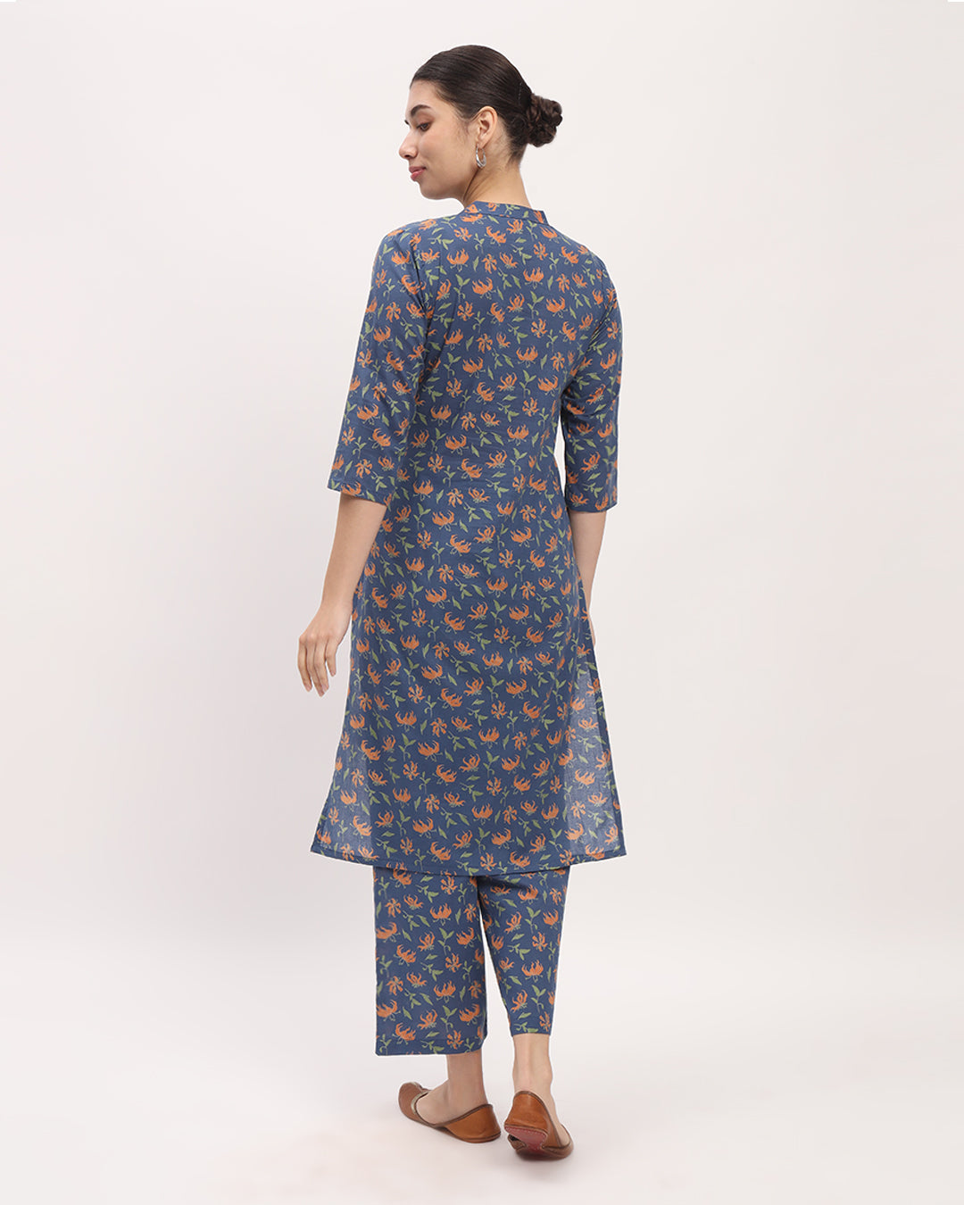 Fire Lillies Elegance High-Low Printed Kurta (Without Bottoms)