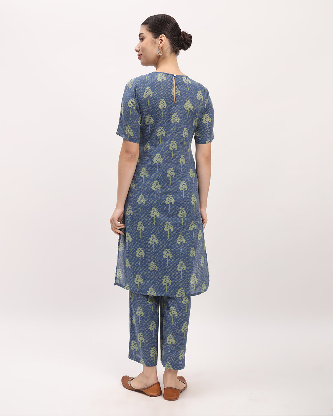 Combo: Maple Leaf & English Floral Symphony Round Neck Printed Kurta (Without Bottoms)