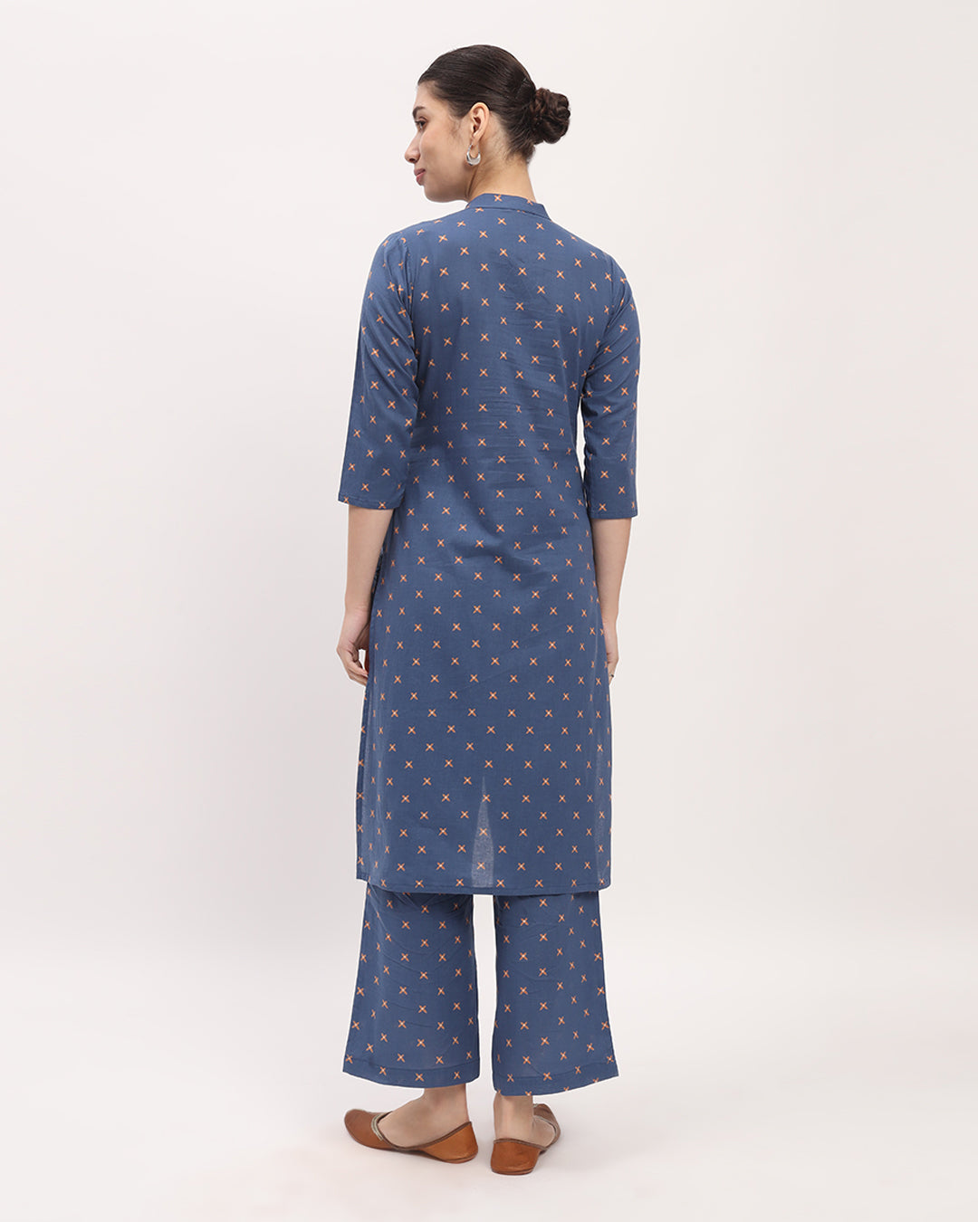 Combo: English Floral Garden & Blue Starry High-Low Printed Kurta (Without Bottoms)
