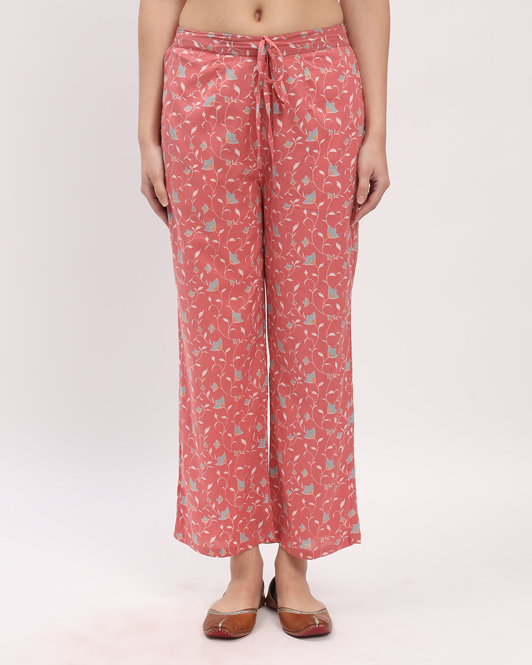 English Floral Garden Printed Wide Pants