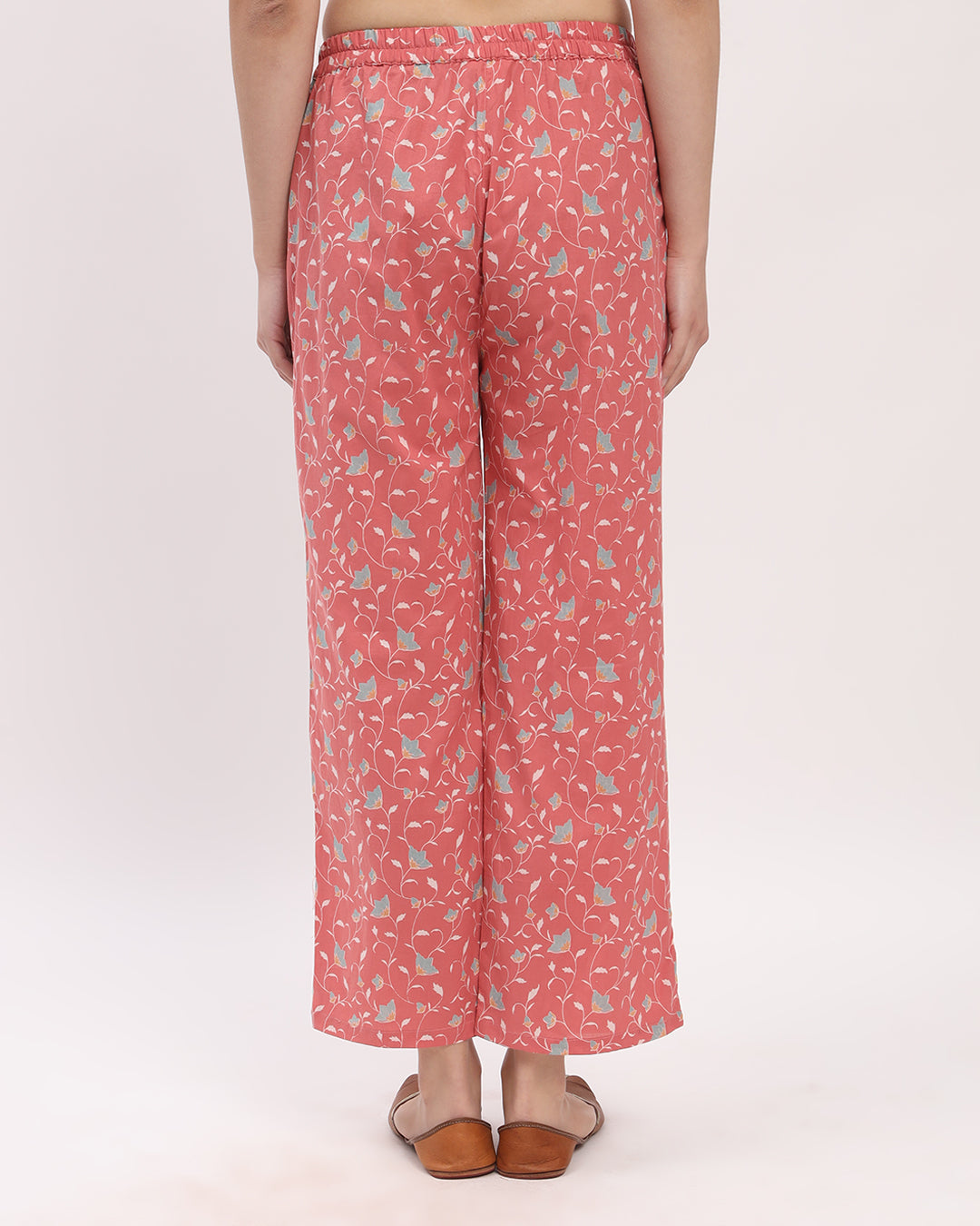 English Floral Garden Printed Wide Pants