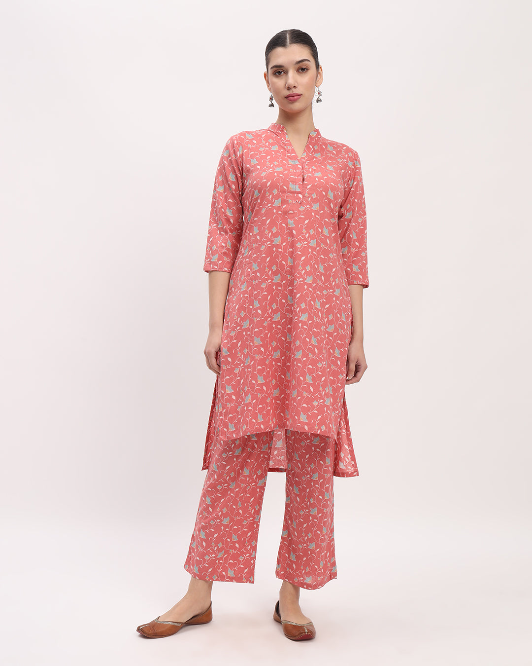 Combo: Lavender Paisley & English Floral Garden High-Low Printed Kurta (Without Bottoms)