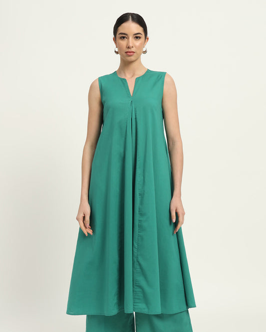 Green Gleam Graceful Grove Kurta (Without Bottoms)