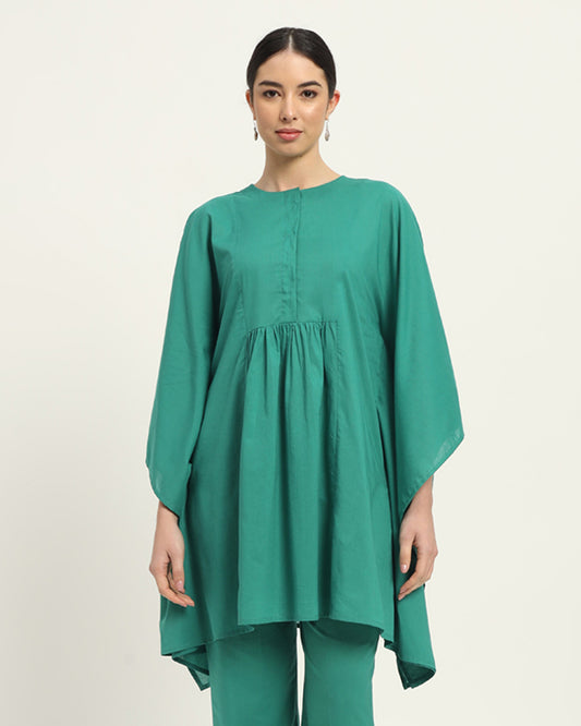 Green Gleam Kaftan Karess Solid Kurta (Without Bottoms)