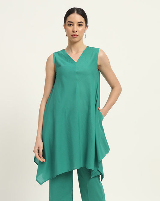 Green Gleam Midsummer Dream Solid Kurta (Without Bottoms)