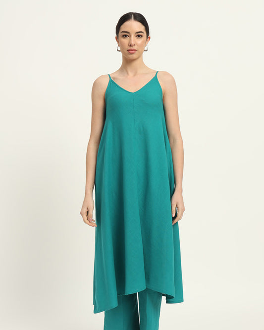 Green Gleam Leisurely Affair Spaghetti Solid Kurta (Without Bottoms)