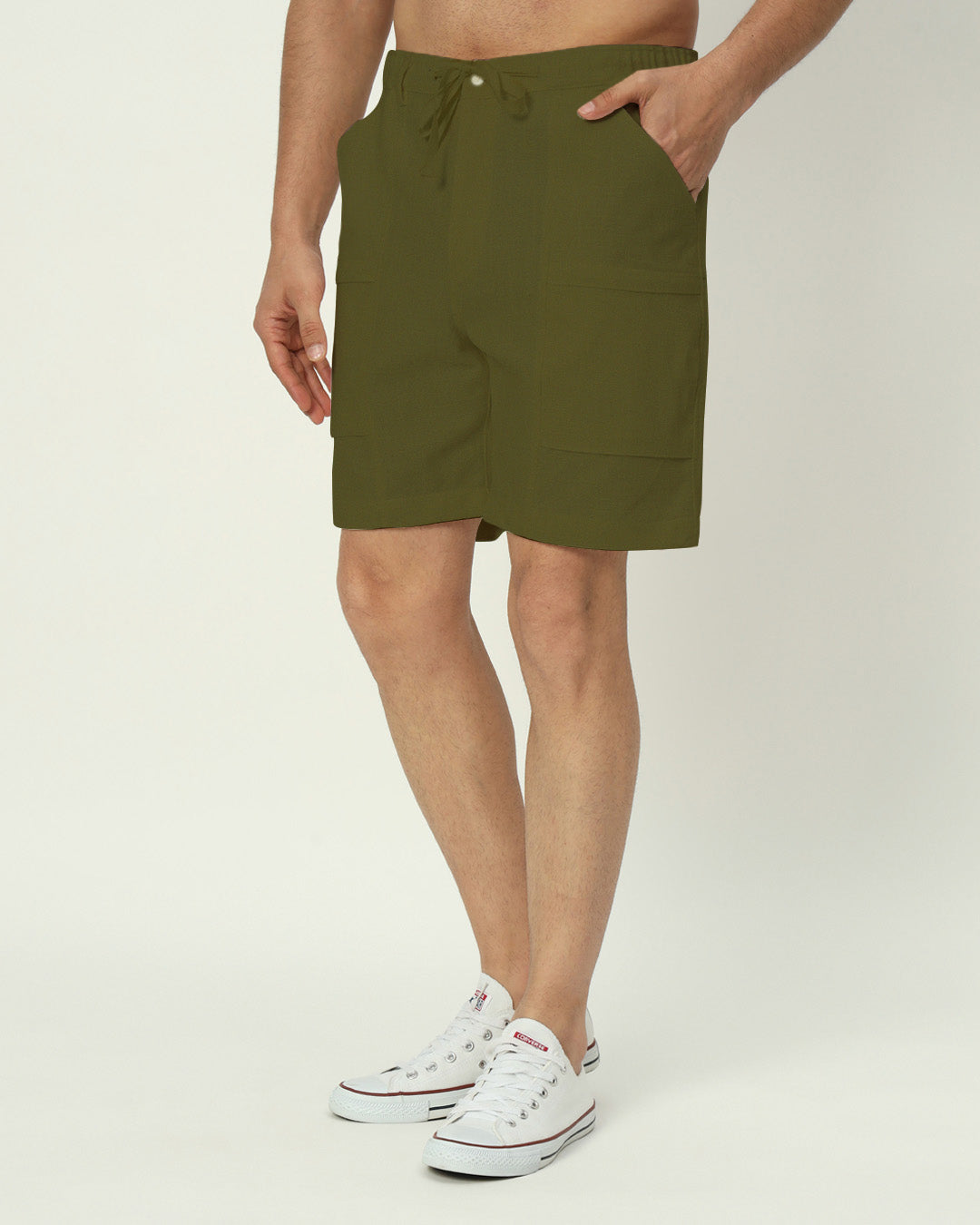 Comfortable City Dweller Olive Green Men's Shorts