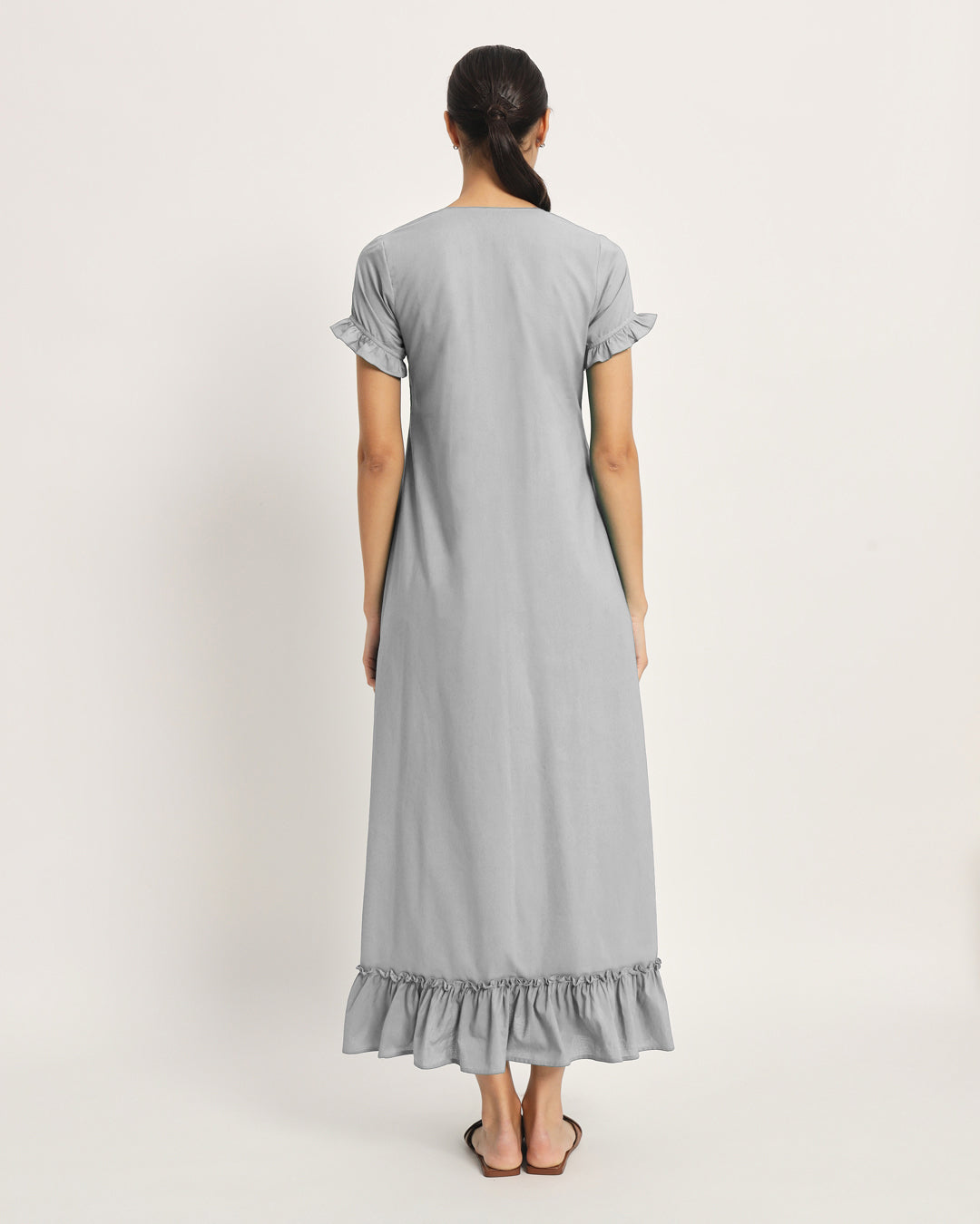 Combo: Iced Grey & Plum Passion Bumpin' & Stylin' Maternity & Nursing Dress - Set of 2