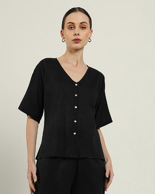 Noir Metro Mode Shirt Top (Without Bottoms)