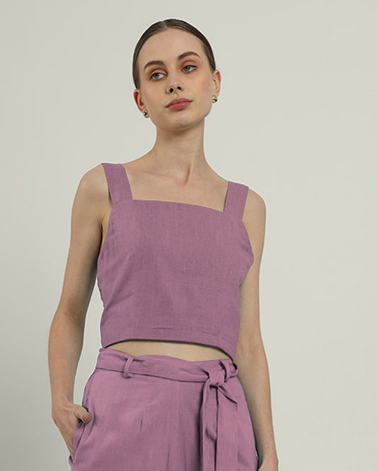 Purple Swirl Sleek Square Crop Top (Without Bottoms)