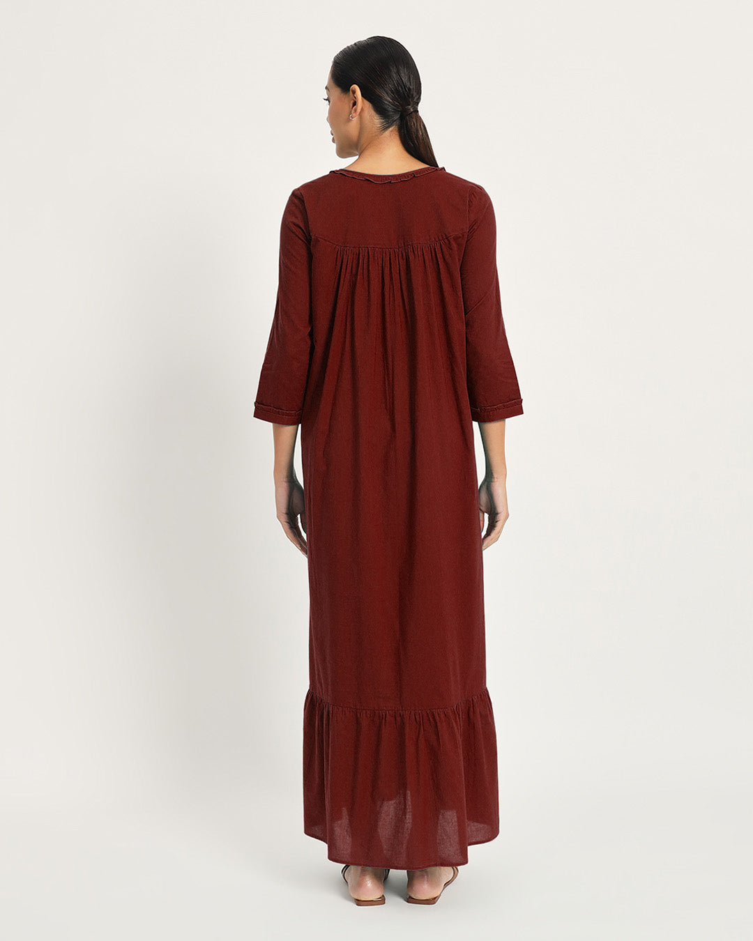 Combo: Black & Russet Red 24-Hours Serenity Nightdress