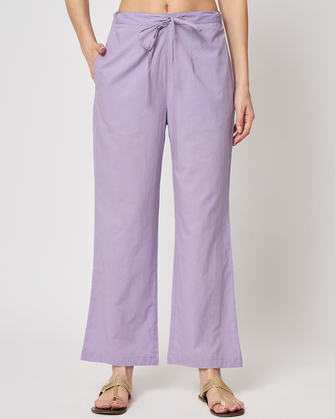 Lilac Gathered Solid Co-ord Set