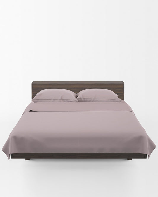 Thevasa Luxury Soft Cotton Feel Solid Bedsheet Super King Size Premium 1 Flat Sheet (108"X108") and 2 Pillow Covers (18"X28"), Softer Than 500 TC (Italian Dense Purple