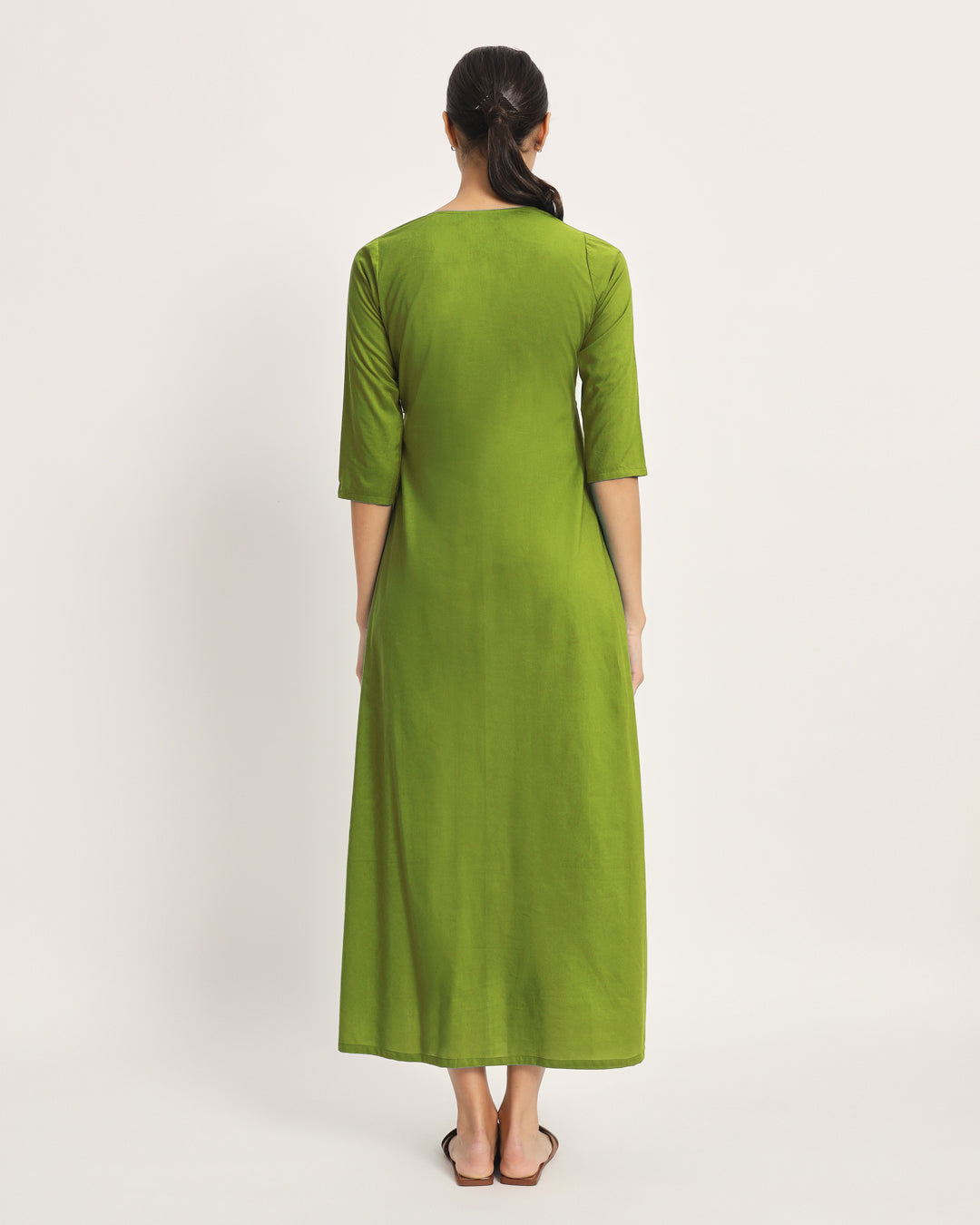 Combo: Iced grey & Sage Green Bump Comfort Maternity & Nursing Dress - Set of 2