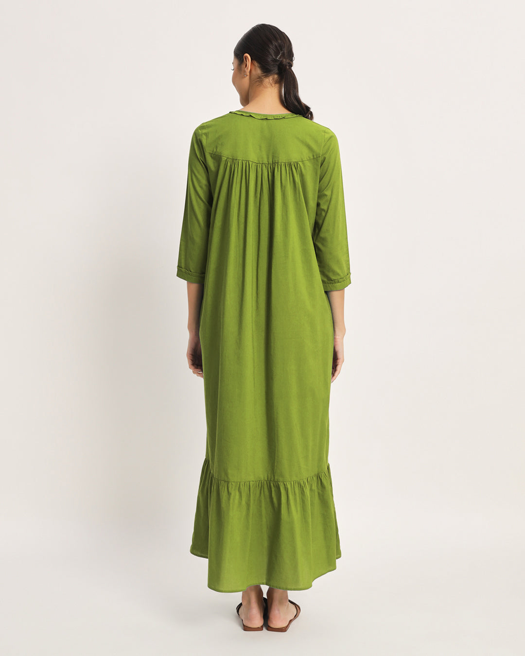 Combo: Plum Passion & Sage Green Bella Mama Maternity & Nursing Dress-Set of 2