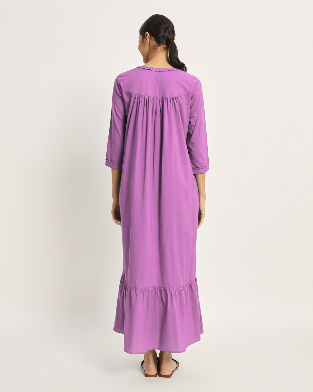 Combo: Sage Green & Wisteria Purple Bella Mama Maternity & Nursing Dress-Set of 2