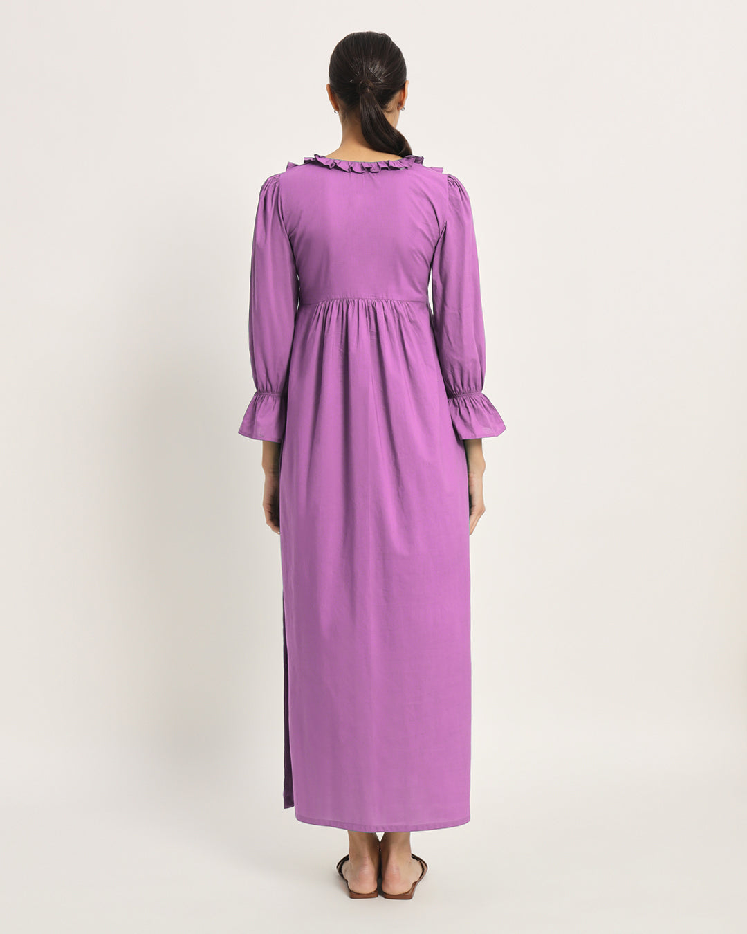 Combo: Lilac & Wisteria Purple Functional Flow Maternity & Nursing Dress - Set of 2