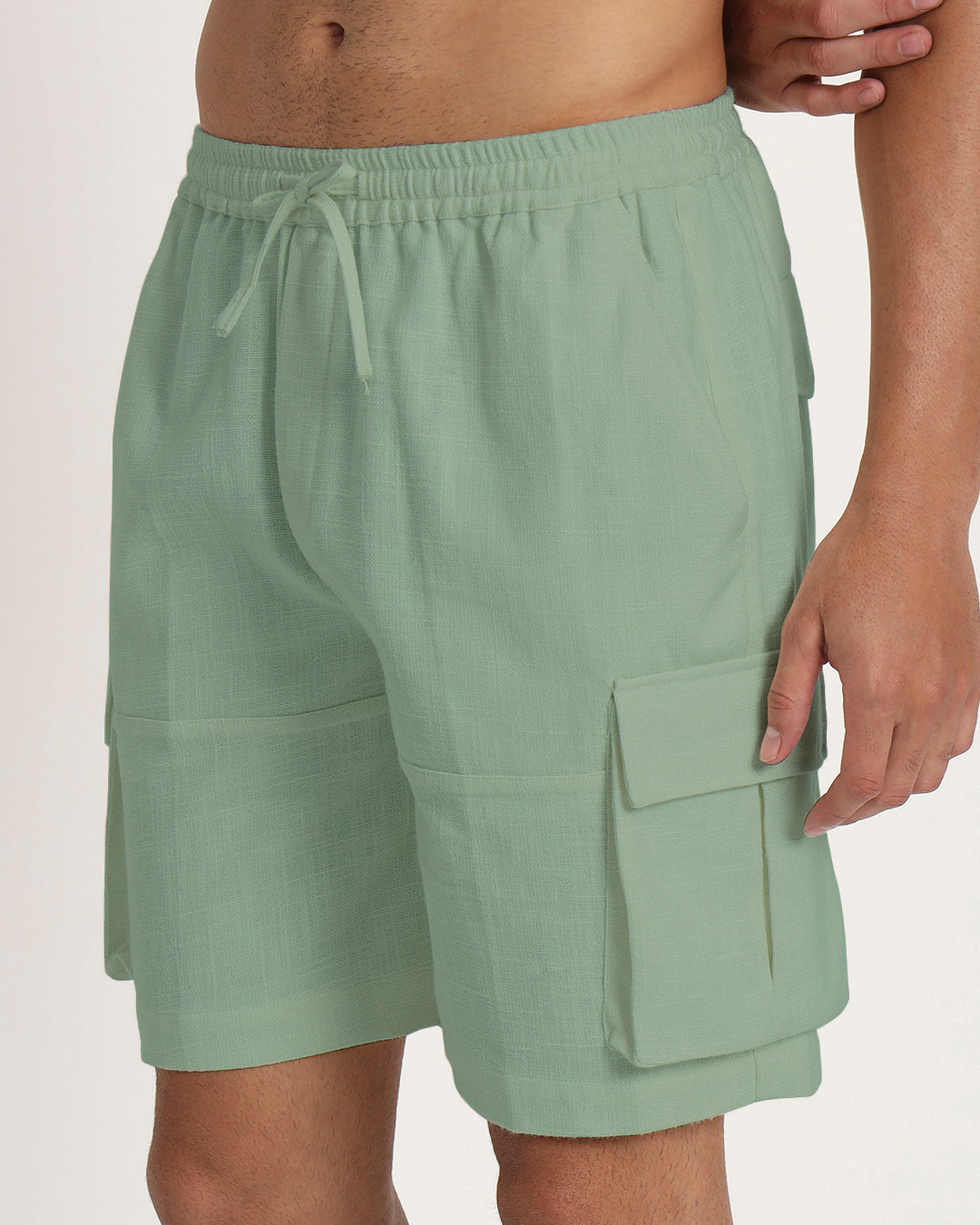 Combo : Casual Ease & Cargo Spring Green Men's Pants & Shorts  - Set of 2