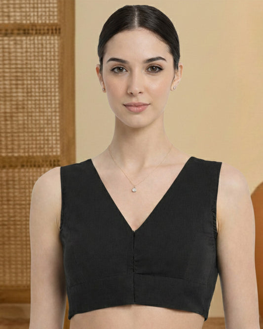 Black Rayon Classic Muse Blouse