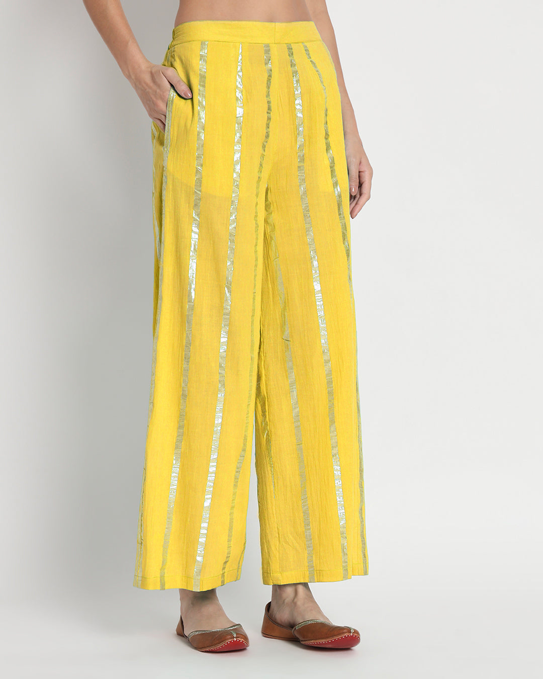 Dazzling Yellow Glisten Glam Gala Co-ord Set