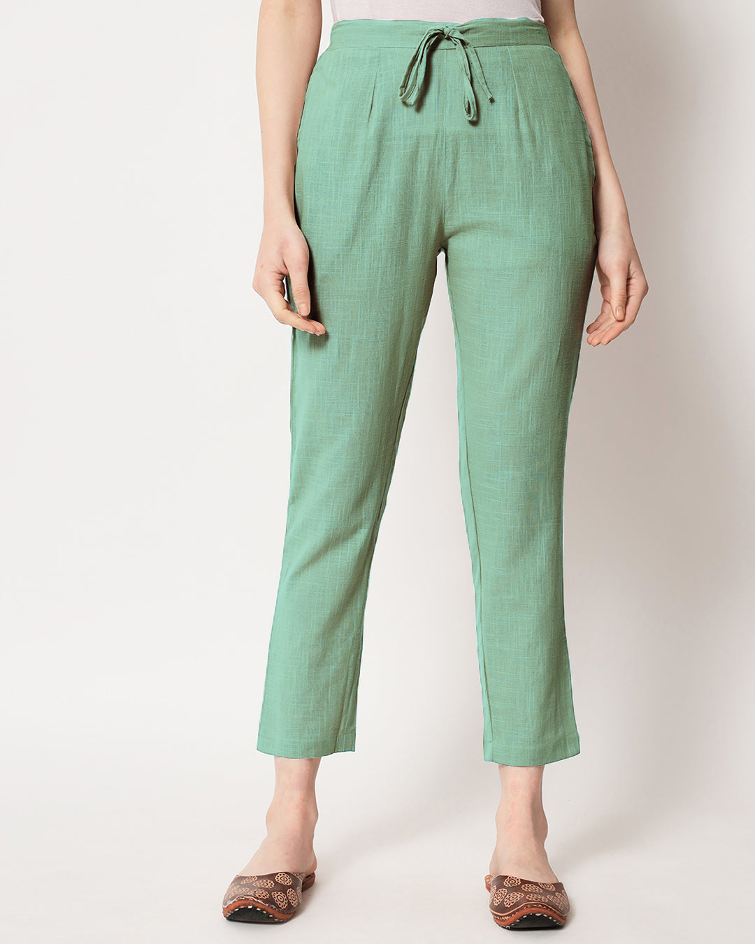 Combo: Lilac & Easy Green Cigarette Pants- Set of 2
