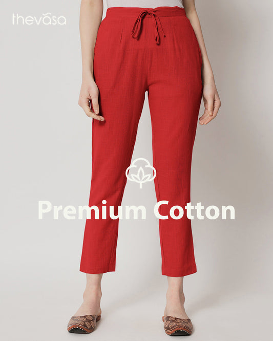 Classic Red Cigarette Pants