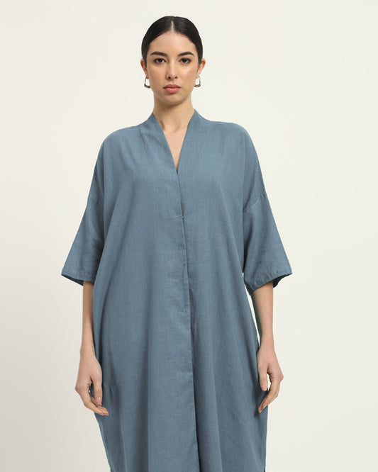 Blue Dawn Serene Sojourn V Neck Solid Kurta (Without Bottoms)