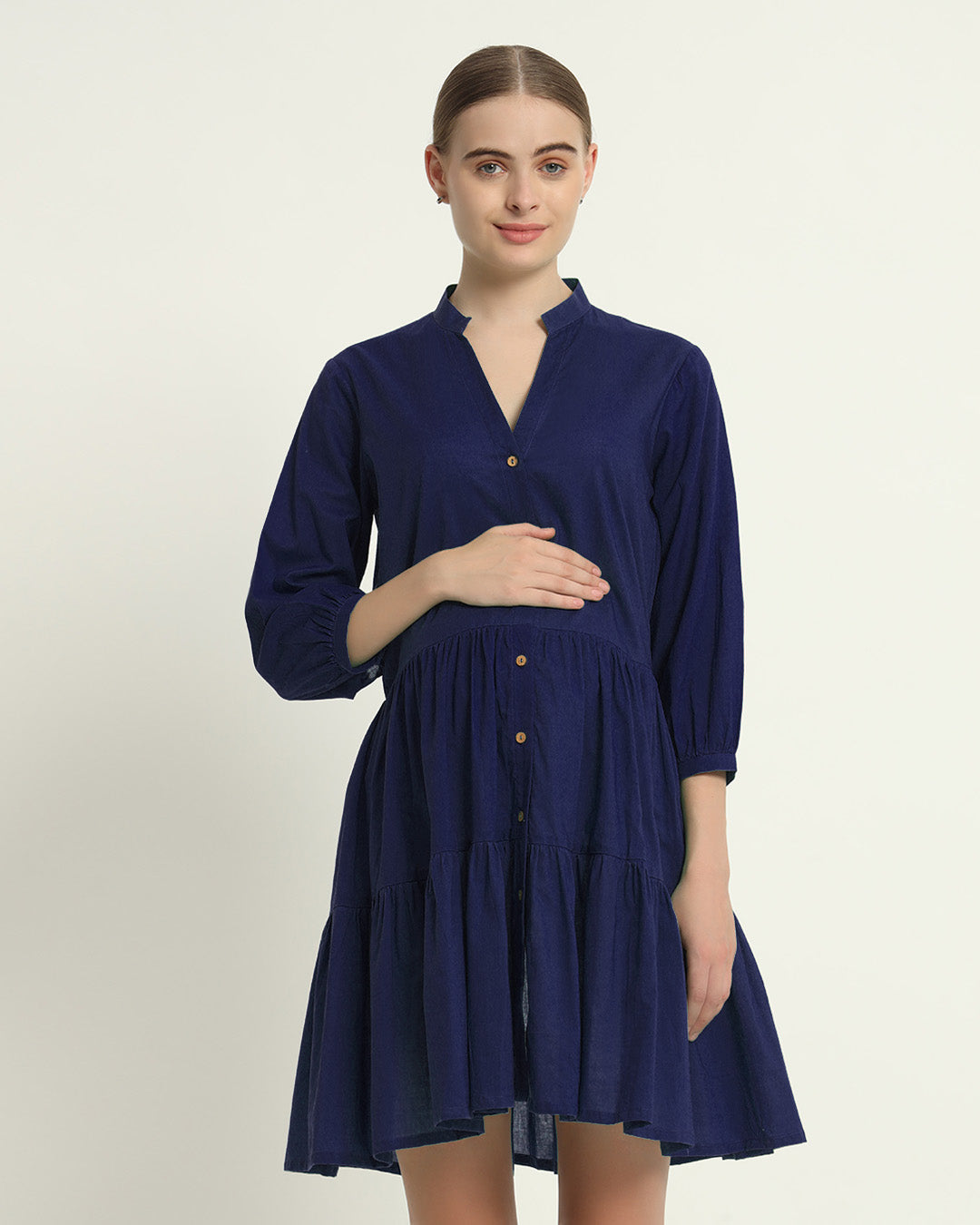 Midnight Blue Babymoon Maternity & Nursing Dress