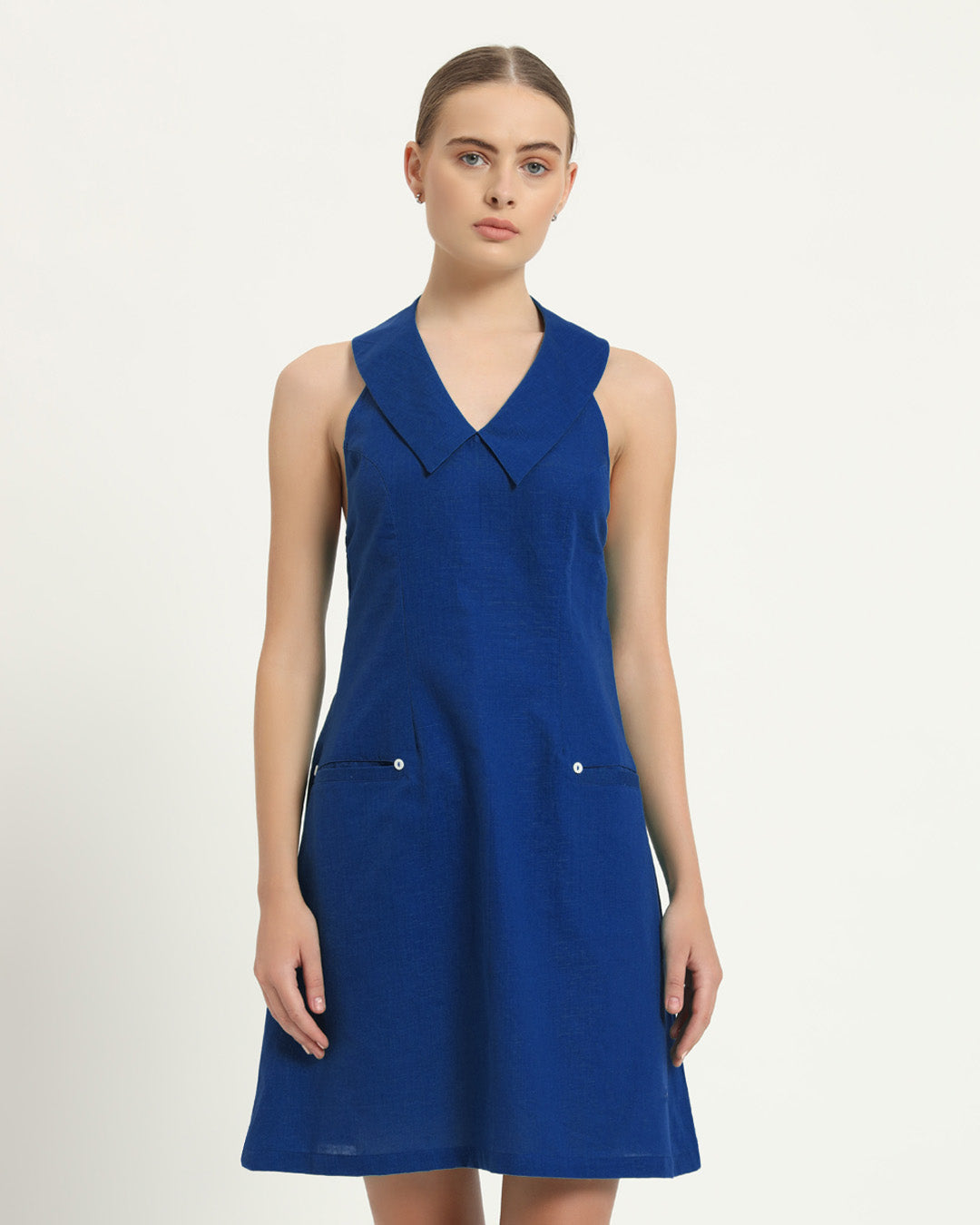 The Olfen Cobalt Cotton Dress