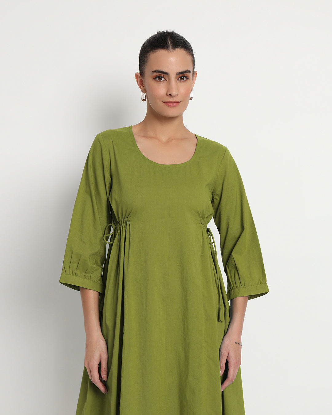 Sage Green Drawstring Finesse Dress