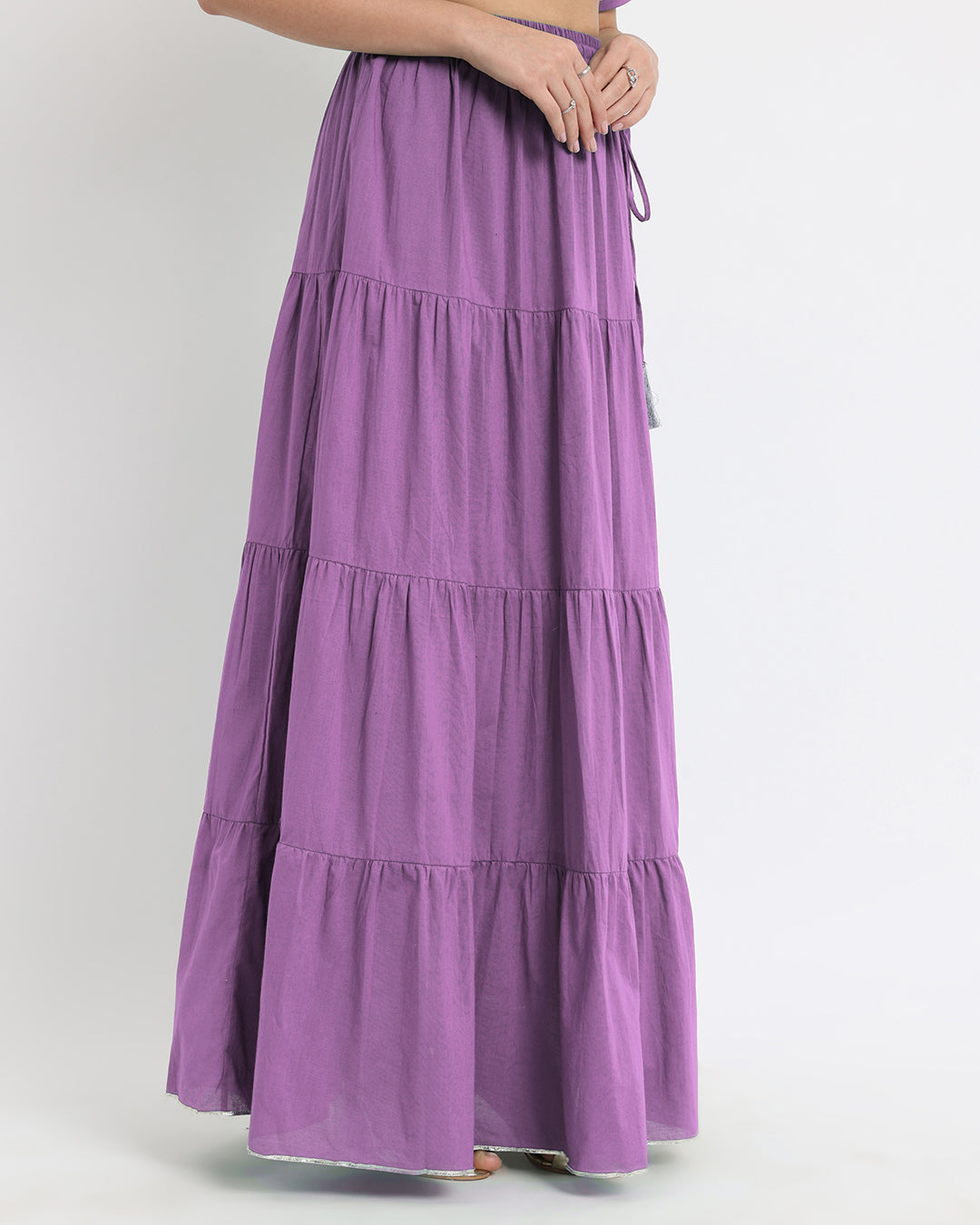 Wisteria Purple Tiered Lace Skirt