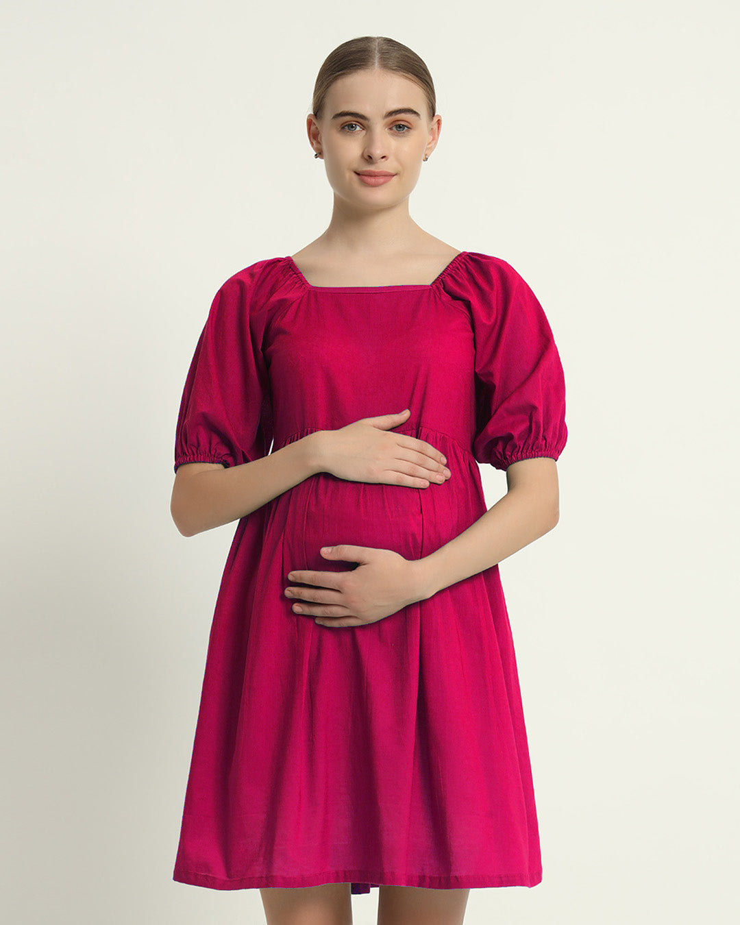 Queen's Gulabi Tender Moments Maternity & Nursing Dress